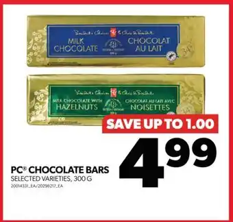 Real Canadian Superstore Pc chocolate bars, 300 g offer