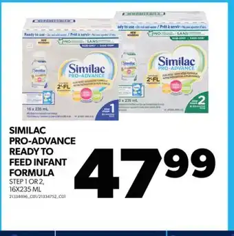 Real Canadian Superstore Similac pro-advance ready to feed infant formula, step 1 or 2, 16x235 ml offer