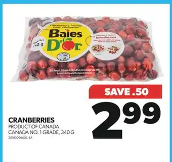Real Canadian Superstore Cranberries, 340 g offer