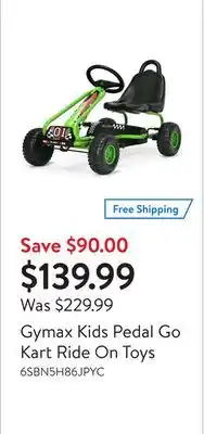 Walmart Gymax kids pedal go kart ride on toys offer