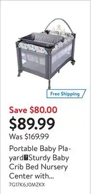 Walmart Portable baby playard，sturdy baby crib bed nursery center with removable bassinet and changing station offer