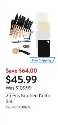 Walmart 25 pcs kitchen knife set offer