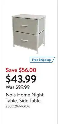 Walmart Nola home night table, side table offer