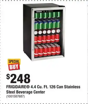 Home Depot Frigidaire 4.4 cu. ft. 126 can stainless steel beverage center offer