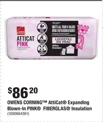 Home Depot Owens corning atticat expanding blown-in pink fiberglas insulation offer