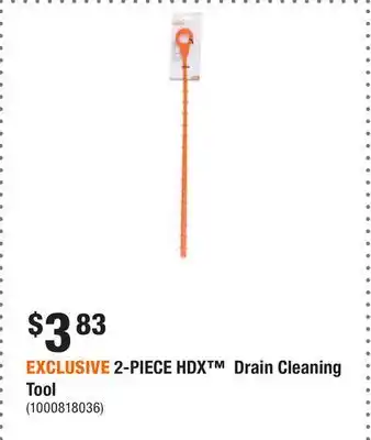 Home Depot Exclusive 2-piece hdx drain cleaning tool offer