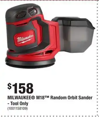 Home Depot Milwaukee m18 random orbit sander - tool only offer