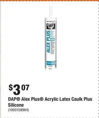 Home Depot Dap alex plus acrylic latex caulk plus silicone offer