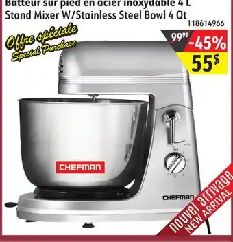 Sushi Shop Chefman stand mixer w/stainless steel bowl 4 qt offer