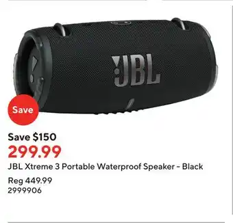 Staples Jbl xtreme 3 portable waterproof speaker - black offer