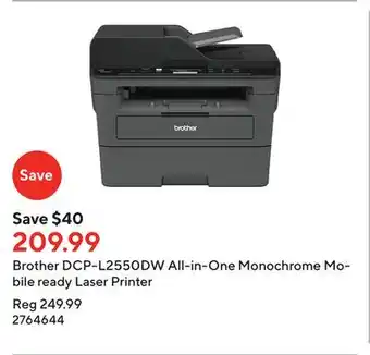 Staples Brother dcp-l2550dw all-in-one monochrome mobile ready laser printer offer