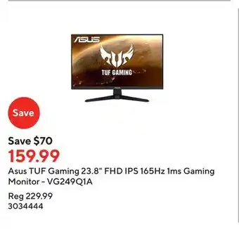 Staples Asus tuf gaming 23.8 fhd ips 165hz 1ms gaming monitor - vg249q1a offer