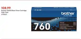Staples Brother tn760 black toner cartridge, high yield offer