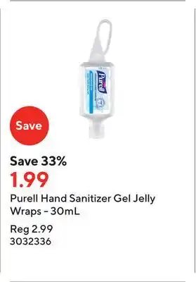 Staples Purell hand sanitizer gel jelly wraps - 30ml offer
