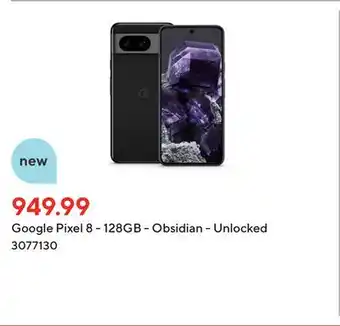 Staples Google pixel 8 - 128gb - obsidian - unlocked offer