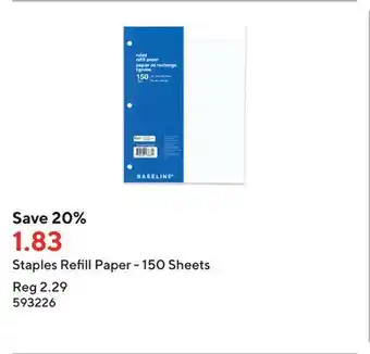 Staples Staples refill paper - 150 sheets offer