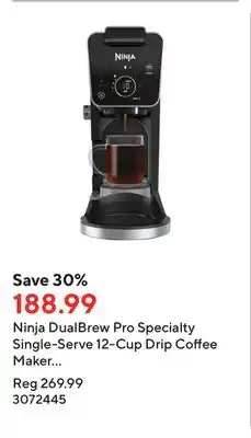 Staples Ninja dualbrew pro specialty single-serve 12-cup drip coffee maker - black offer