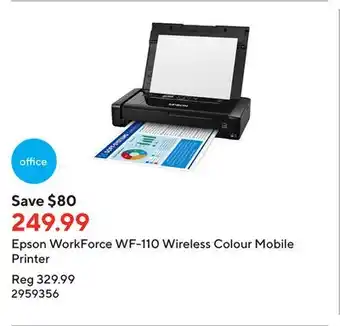 Staples Epson workforce wf-110 wireless colour mobile printer offer