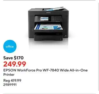 Staples Epson workforce pro wf-7840 wide all-in-one printer offer