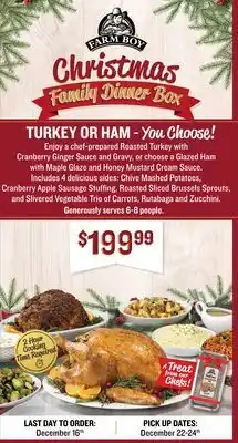 Farm Boy Christmas family dinner box offer