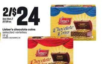Loblaws Lieber's chocolate coins, 12 g offer