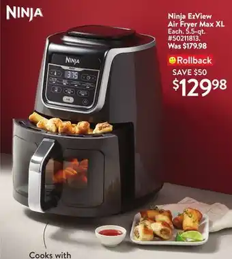 Walmart Ninja ezview air fryer max xl offer