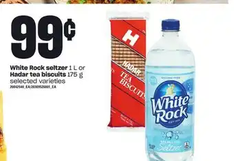 Loblaws White rock seltzer, 1 l or hadar tea biscuits, 175 g offer