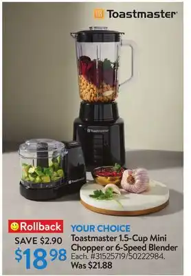 Walmart Toastmaster 1.5-cup mini chopper offer