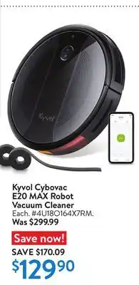 Walmart Kyvol cybovac e20 max robot vacuum cleaner offer