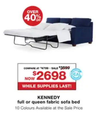 La Z Boy Kennedy full or queen fabric sofa bed offer
