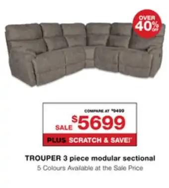La Z Boy Trouper 3 piece modular sectional offer
