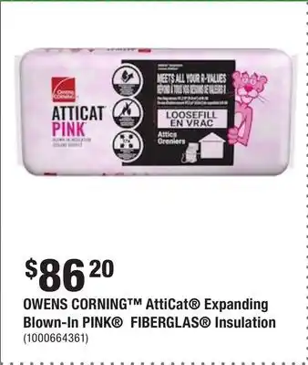 Home Depot Owens corning atticat expanding blown-in pink fiberglas insulation offer