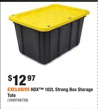 Home Depot Exclusive hdx 102l strong box storage tote offer