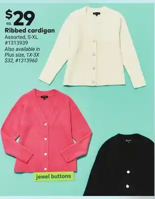 Giant Tiger Ribbed cardigan offer