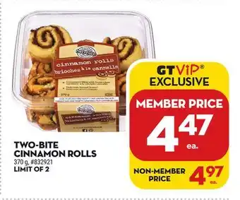 Giant Tiger Two-bite cinnamon rolls offer