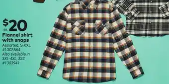 Giant Tiger Flannel shirt with snaps offer