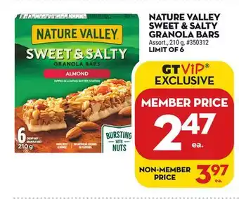 Giant Tiger Nature valley sweet & salty granola bars offer