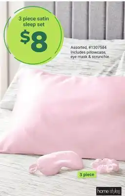 Giant Tiger 3 piece satin sleep set offer