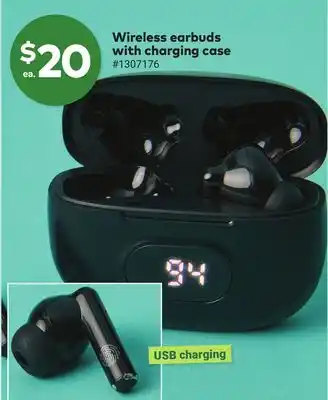 Giant Tiger Wireless earbuds with charging case offer