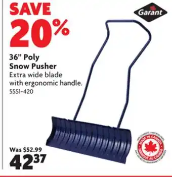 Home Hardware 36 poly snow pusher offer