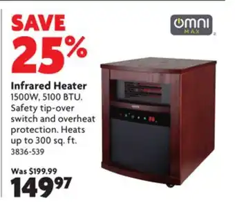 Home Hardware Infrared heater offer