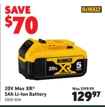 Home Hardware 20v max xr 5ah li-ion battery offer