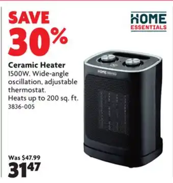 Home Hardware Ceramic heater offer