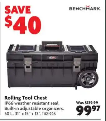 Home Hardware Rolling tool chest offer