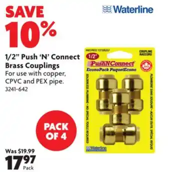 Home Hardware 1/2 push 'n' connect brass couplings offer