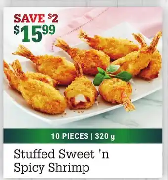 M & M Food Market Stuffed sweet 'n spicy shrimp offer