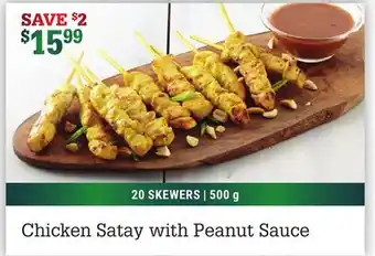 M & M Food Market Chicken satay with peanut sauce offer
