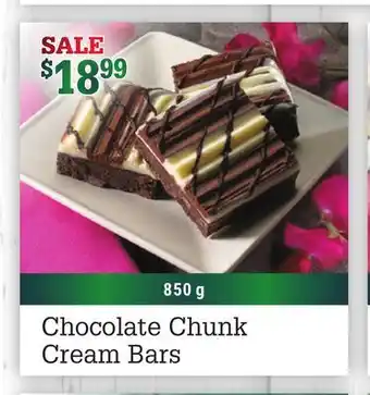 M & M Food Market Chocolate chunk cream bars offer