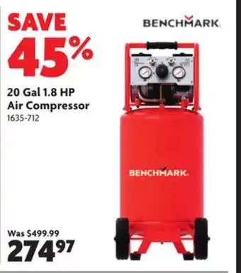 Home Hardware 20 gal 1.8 hp air compressor offer