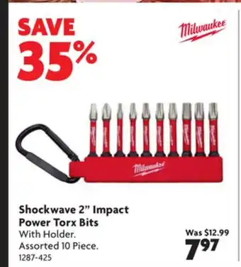 Home Hardware Shockwave 2 impact power torx bits offer